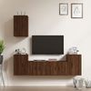 Set De Muebles Para Tv 5 Piezas Madera Contrachapada Roble Marrón