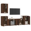 Set De Muebles Para Tv 5 Piezas Madera Contrachapada Roble Marrón