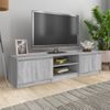 Mueble De Tv Madera Contrachapada Gris Sonoma 140x40x35,5 Cm