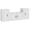 Set De Muebles De Tv 3 Piezas Madera Contrachapada Blanco