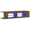 Mueble De Tv Con Luces Led Roble Ahumado 135x39x30 Cm