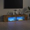 Mueble De Tv Con Luces Led Roble Ahumado 135x39x30 Cm