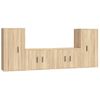 Set De Muebles Para Tv 4 Piezas Madera Contrachapada Roble Sonoma