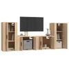 Set De Muebles Para Tv 4 Piezas Madera Contrachapada Roble Sonoma