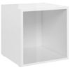 Muebles Tv 4 Unidades Madera Contrachapada Blanco Brillo 37x35x37 Cm