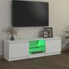 Mueble Para Tv Con Luces Led Blanco 120x30x35,5 Cm