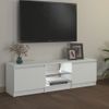 Mueble Para Tv Con Luces Led Blanco 120x30x35,5 Cm