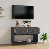 Mueble De Tv Madera Maciza De Pino Gris 90x40x60 Cm