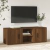 Mueble Para Tv Madera Contrachapada Marrón Roble 100x31,5x35 Cm