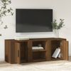 Mueble Para Tv Madera Contrachapada Marrón Roble 100x31,5x35 Cm