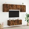 Muebles De Tv De Pared 6 Piezas Madera Ingeniería Roble Ahumado