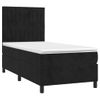 Cama Box Spring Colchón Y Led Terciopelo Negro 90x200 Cm