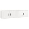 Muebles Para Tv De Pared 2 Unidades Blanco Brillante 80x34,5x40 Cm