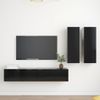 Juego De Mueble Para Tv De 4 Piezas Aglomerado Negro