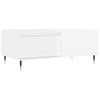 Mesa De Centro Madera Contrachapada Blanco Brillo 90x50x36,5 Cm