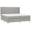 Cama Box Spring Con Colchón Tela Y Led Gris Claro 200x200 Cm