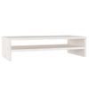 Soporte De Monitor Madera Maciza De Pino Blanco 50x24x13 Cm