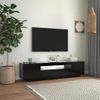 Mueble De Tv Con Luces Led Negro 160x35x40 Cm