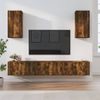 Set De Muebles De Tv 6 Piezas Madera Contrachapada Roble Ahumado