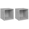 Mueble De Tv 2unidades Madera Contrachapada Gris Hormigón 37x35x37cm