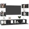 Set De Muebles De Salón Tv 6 Piezas Madera De Ingeniería Negro