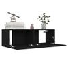 Set De Muebles De Salón Tv 6 Piezas Madera De Ingeniería Negro