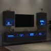 Muebles De Tv Con Luces Led 2 Unidades Negro 40,5x30x60 Cm