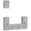 Set De Muebles De Tv 5 Piezas Madera Contrachapada Gris Hormigón