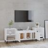 Mueble Para Tv Madera Contrachapada Blanco 160x35x55 Cm