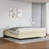 Estructura De Cama Box Spring Cuero Sintético Crema 200x200 Cm