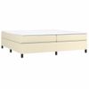 Estructura De Cama Box Spring Cuero Sintético Crema 200x200 Cm