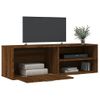 Mueble De Tv Madera De Ingeniería Marrón Roble 120x34x37 Cm