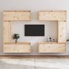 Muebles Para Tv 6 Piezas Madera Maciza De Pino