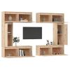 Muebles Para Tv 6 Piezas Madera Maciza De Pino