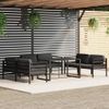 Set Muebles De Jardín 7 Piezas Y Cojines Aluminio Gris Antracita