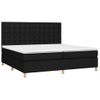 Cama Box Spring Colchón Y Luces Led Tela Negro 200x200 Cm