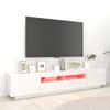 Mueble Para Tv Con Luces Led Blanco Brillante 200x35x40 Cm