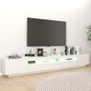 Mueble Para Tv Con Luces Led Blanco 260x35x40 Cm