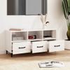 Mueble De Tv Madera Contrachapada Blanco Brillo 102x35x50 Cm