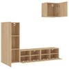 Muebles De Tv De Pared 4 Piezas Madera De Ingeniería Roble Sonoma