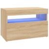 Mueble De Tv Con Luces Led Roble Sonoma 60x35x40 Cm