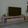 Mueble De Tv Con Luces Led Roble Sonoma 230x36,5x40 Cm