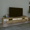 Mueble De Tv Con Luces Led Roble Sonoma 230x36,5x40 Cm