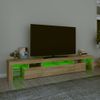 Mueble De Tv Con Luces Led Roble Sonoma 230x36,5x40 Cm