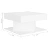 Mesa De Centro Madera Contrachapada Blanco 57x57x30 Cm