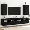 Muebles De Tv De Pared Con Luces Led 2 Unidades Negro 30,5x35x70 Cm