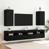 Muebles De Tv De Pared Con Luces Led 2 Unidades Negro 30,5x35x70 Cm