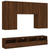 Muebles De Tv De Pared 5 Piezas Madera De Ingeniería Marrón Roble