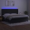 Cama Box Spring Colchón Y Led Terciopelo Negro 200x200 Cm