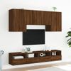 Muebles De Tv De Pared 5 Piezas Madera De Ingeniería Marrón Roble